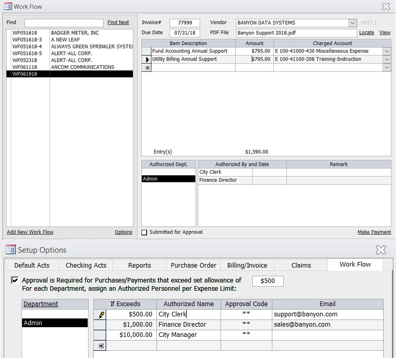 Accounts Payable Workflow Module Screenshot