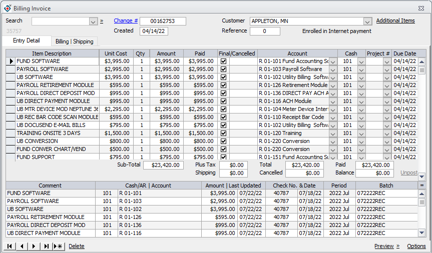 Billing Invoicing Module software